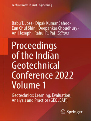 cover image of Proceedings of the Indian Geotechnical Conference 2022 Volume 1